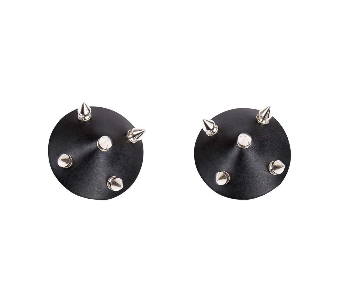 LOVE IN LEATHER SILVER STUD PASTIES BLACK