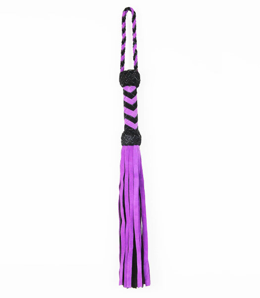 LEATHER FLOGGER CAT-O-NINE TAILS PURPLE