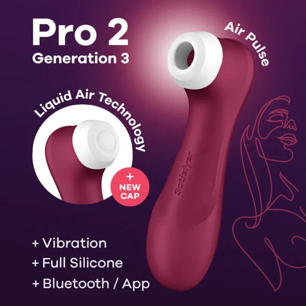 SATISFYER PRO 2 GEN 3 APP CONTROL WINE RED