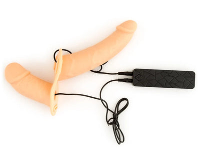 DOUBLE THRUSTER DUAL VIBRATING DILDO WITH HARNESS