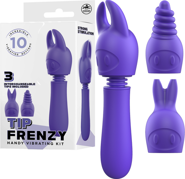 TIP FRENZY HANDY VIBRATING KIT PURPLE