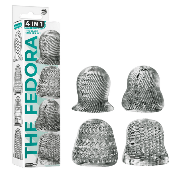 THE FEDORA 4 IN 1 GLANS STROKER SET SMOKE