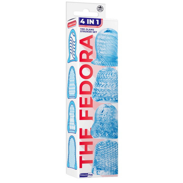 THE FEDORA 4 IN 1 GLANS STROKER SET BLUE