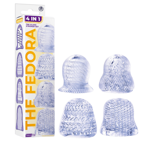 THE FEDORA 4 IN 1 GLANS STROKER SET CLEAR