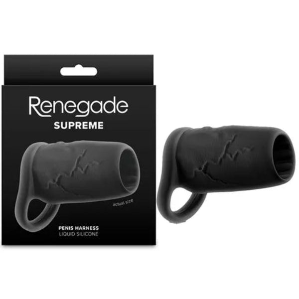 RENEGADE SUPREME LIQUID SILICONE COCK SLEEVE BLACK