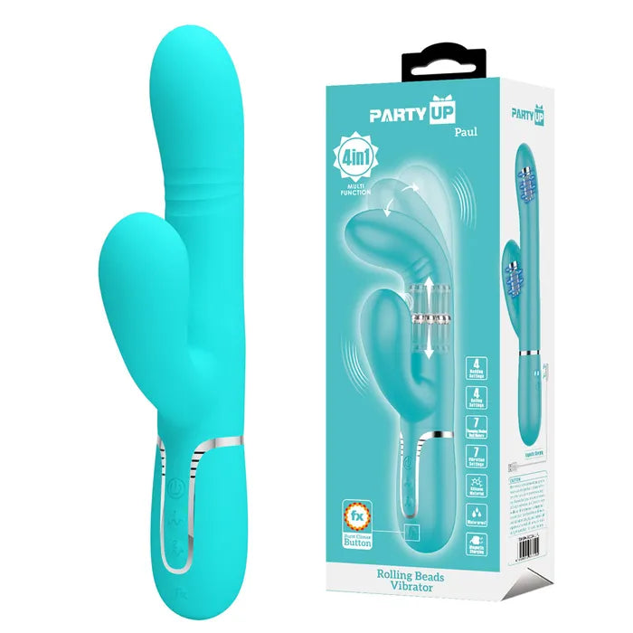 PARTY UP PAUL ROLLING BEADS VIBRATOR TEAL