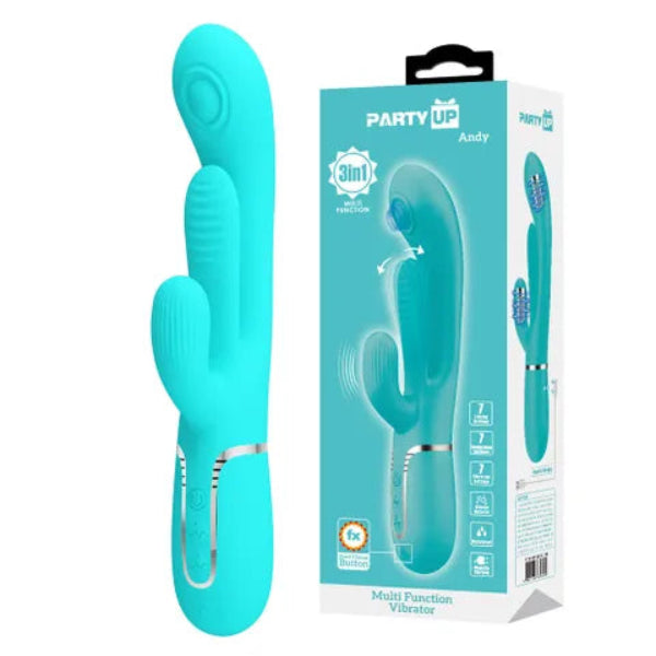 PARTY UP ANDY MULTI FUNCTION VIBRATOR TEAL
