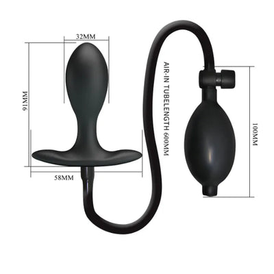 PARTY UP KEVIN INFLATABLE BUTT PLUG BLACK