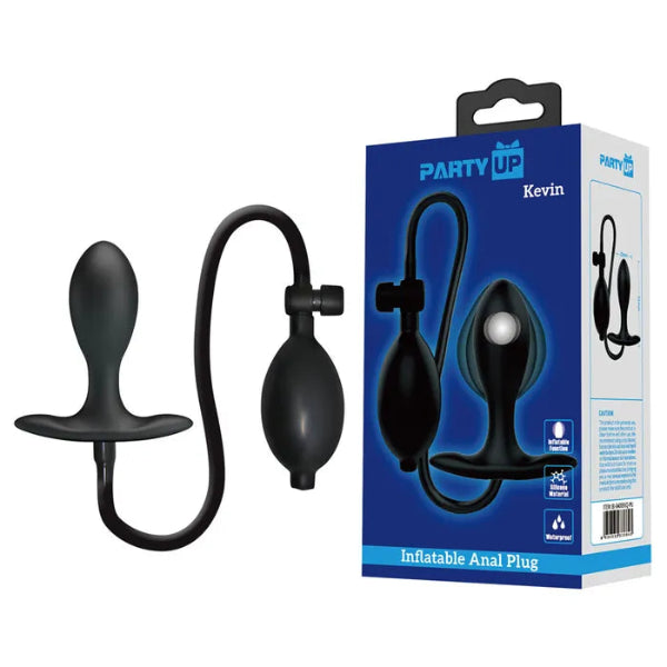 PARTY UP KEVIN INFLATABLE BUTT PLUG BLACK