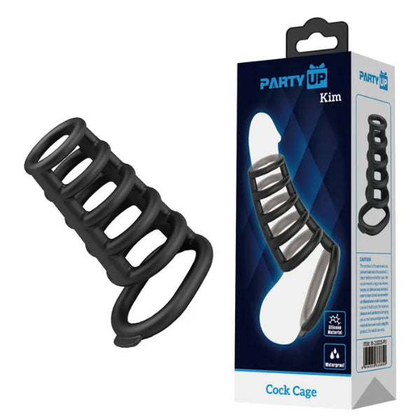 PARTY UP KIM SILICONE COCK GAGE BLACK