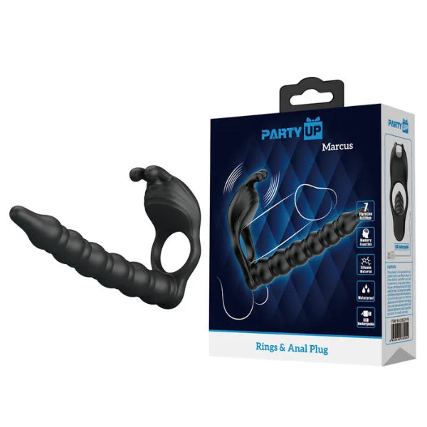 PARTY UP MARCUS RING AND ANAL PLUG BLACK
