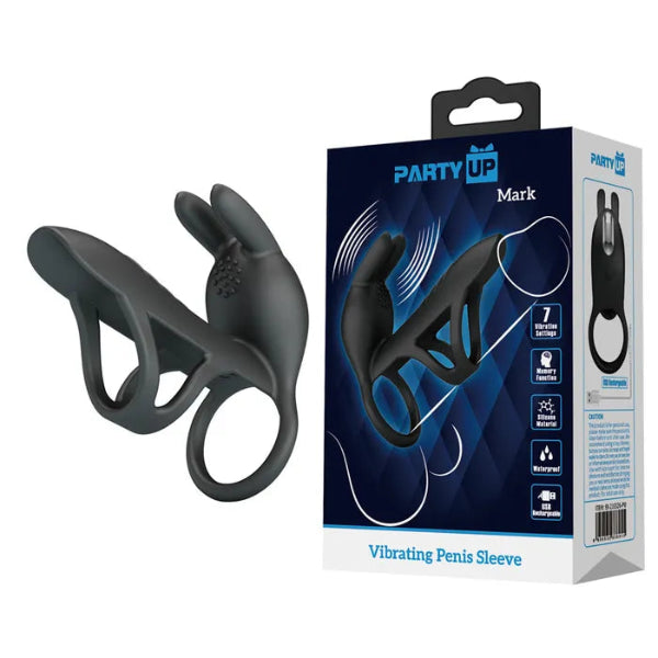 PARTY UP MARK VIBRATING PENIS SLEEVE BLACK