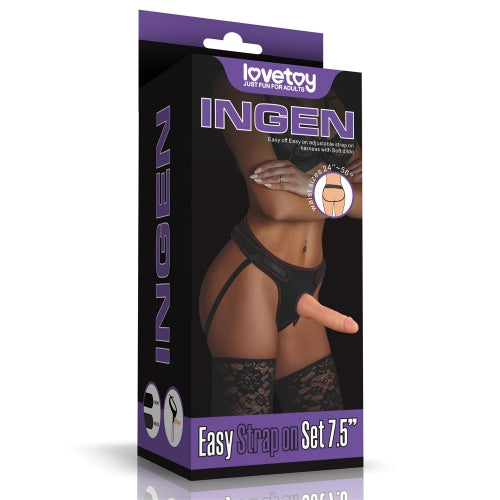 INGEN EASY STRAP ON SET 7.5 INCH FLESH