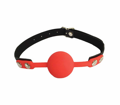 LOVE IN LEATHER SILICONE MOUTH PIECE BALL GAG BLACK