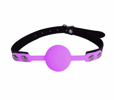 LOVE IN LEATHER SILICONE MOUTH PIECE BALL GAG BLACK
