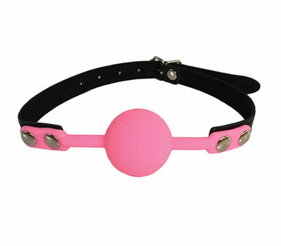 LOVE IN LEATHER SILICONE MOUTH PIECE BALL GAG BLACK