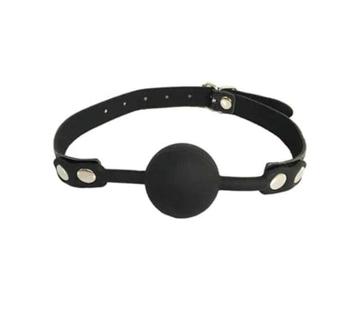 LOVE IN LEATHER SILICONE MOUTH PIECE BALL GAG BLACK