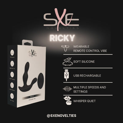 SXE RICKY REMOTE CONTROL ANAL PROSTATE MASSAGER BLACK