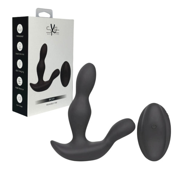 SXE RICKY REMOTE CONTROL ANAL PROSTATE MASSAGER BLACK