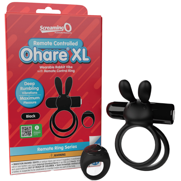 SCREAMING O - O HARE RABBIT XL COCKRING BLACK
