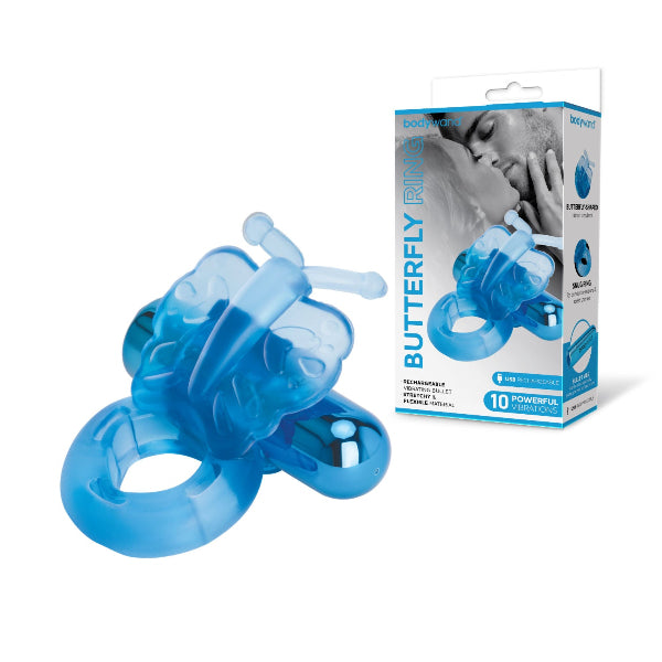 BODYWAND RECHARGEBLE BUTTERFLY RING BLUE