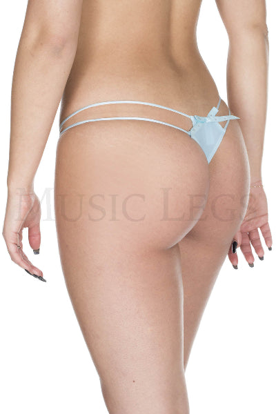 MUSIC LEGS O-RING WITH BACK BOW PANTY SKY BLUE