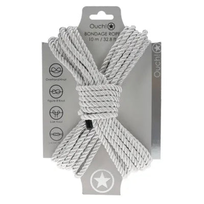 OUCH 10M BONDAGE ROPE SILVER