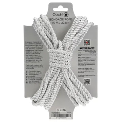 OUCH 10M BONDAGE ROPE SILVER