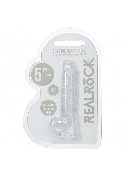 REALROCK REALISTIC DILDO WITH BALLS 5IN CLEAR