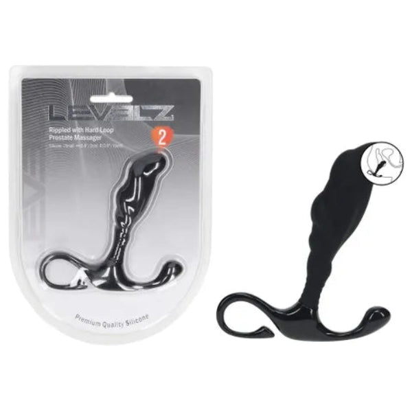 LEVELZ SMALL RIPPLED HARD LOOP PROSTATE MASSAGER BLACK
