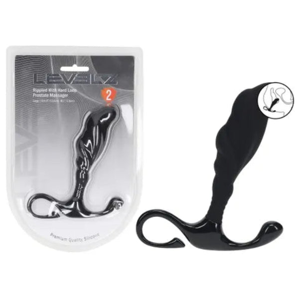 LEVELZ LARGE RIPPLED HARD LOOP PROSTATE MASSAGER BLACK
