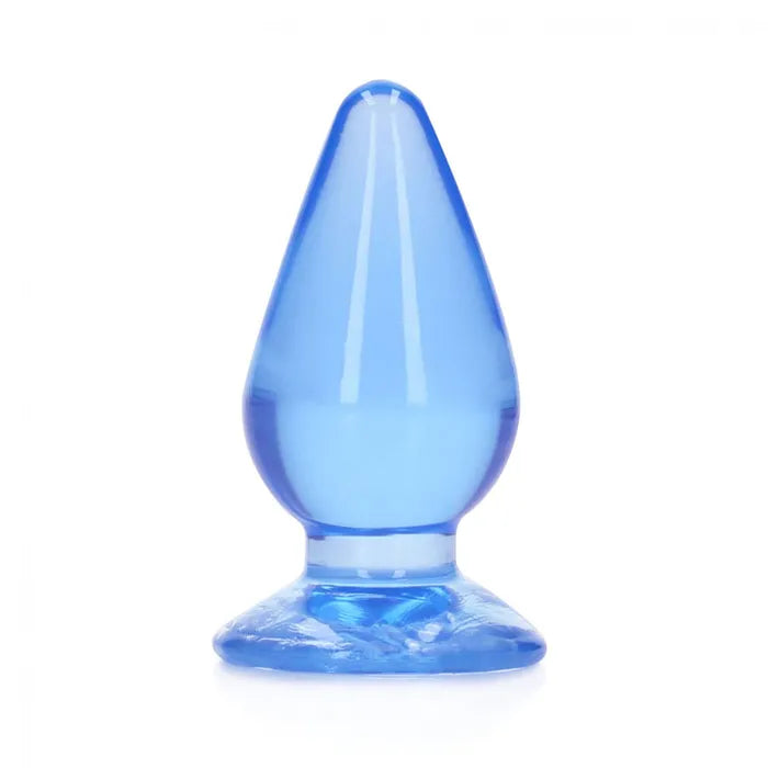 REAL ROCK CRYSTAL CLEAR BUTT PLUG 3.5 INCH BLUE