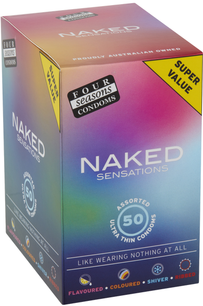 4 SEASONS NAKED SENSATIONS CONDOMS ASSORTED 50 PACK