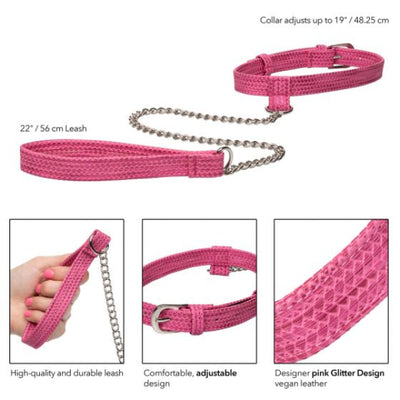 CALEX TICKLE ME PINK COLAR & LEASH PINK