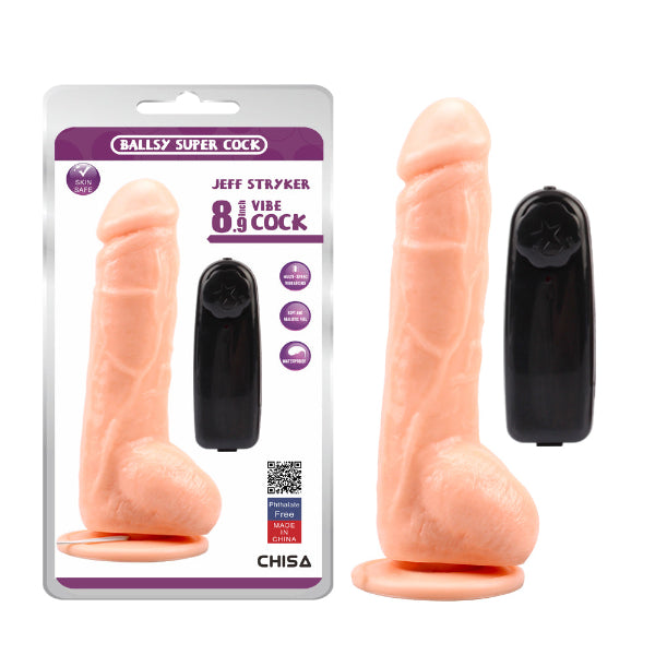 JEFF STRYKER 8.9 INCH VIBRATING DONG FLESH