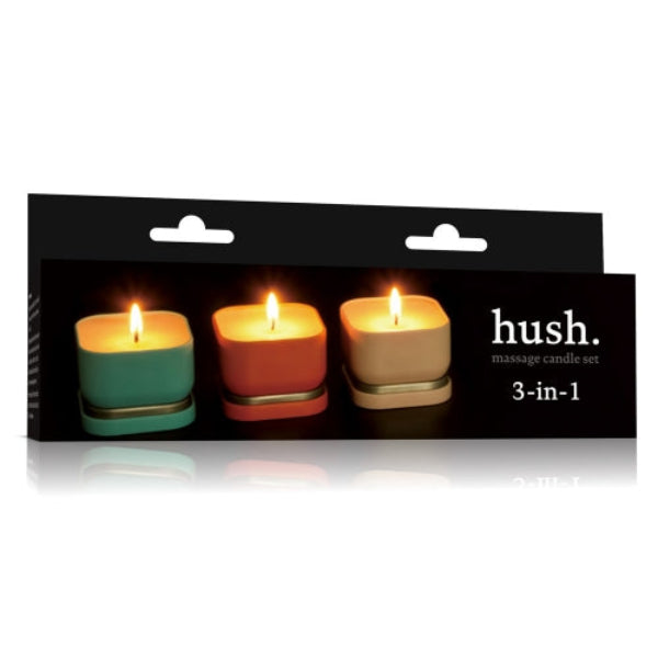 LOVETOY HUSH 3 IN 1 MASSAGE CANDLE SET