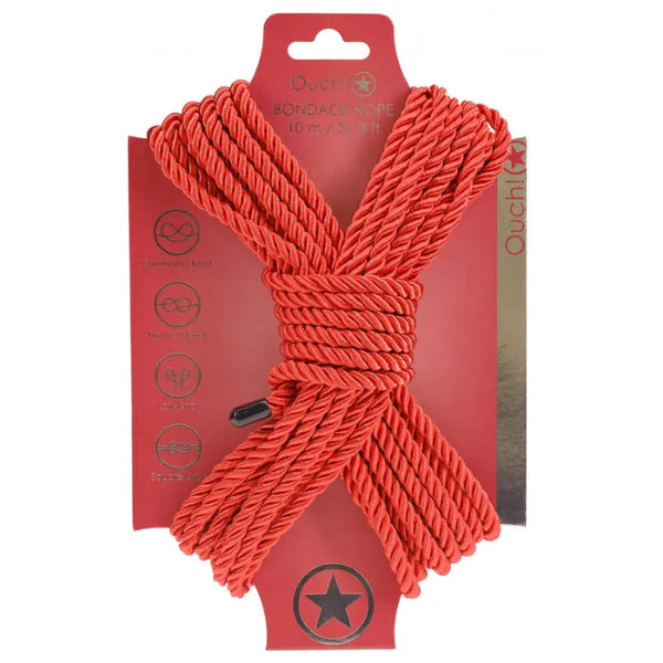 OUCH 10M BONDAGE ROPE RED