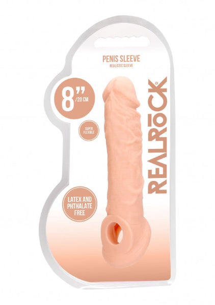 REAL ROCK 8 INCH REALISTIC PENIS SLEEVE FLESH