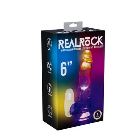 REAL ROCK CRYSTAL DONG VIBRATING REMOTE CONTROL 6 INCH LED