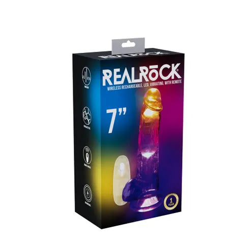 REAL ROCK CRYSTAL DONG VIBRATING REMOTE CONTROL 7 INCH LED