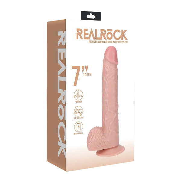 REAL ROCK 7 INCH ULTRA VIBRATING REALISTIC SUCTION CUP WITH BALLS
