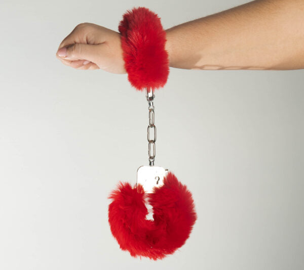 POISON ROSE FLUFFY CUFFS - RED