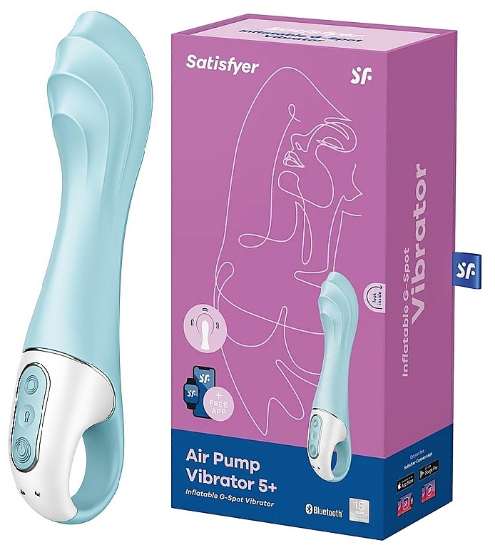 SATISFYER AIR PUMP VIBRATOR 5 BABY BLUE