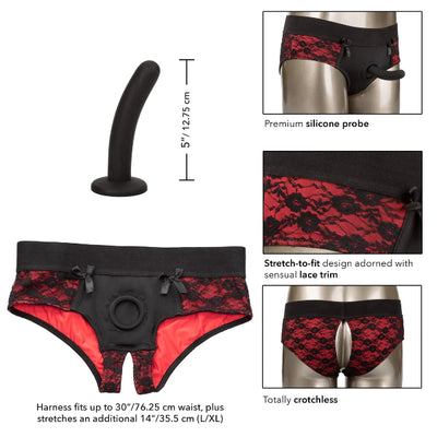 SCANDAL CROTCHLESS PEGGING PANTY SET L-XL