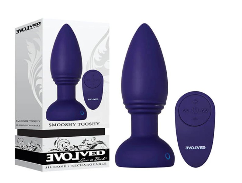 EVOLVED SMOOSHY TOOSHY REMOTE PLUG PURPLE