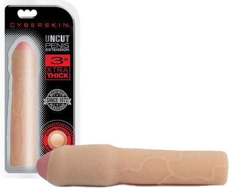 CYBERSKIN 3 INCH XTRA THICK UNCUT EXTENSION VEINED