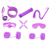 LOVE IN LEATHER 9 PIECE BONDAGE KIT PURPLE