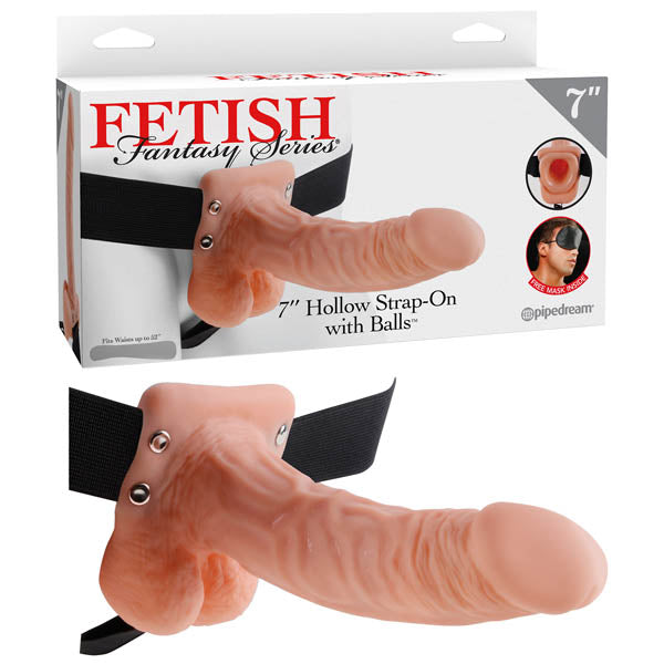 FETISH FANTASY 7 INCH HOLLOW STRAP ON WITH BALLS