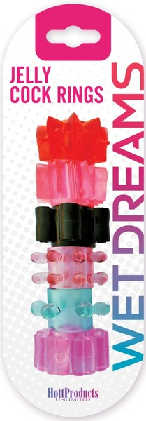PLEASURE STARS JELLYCOCK RING S 6 PACK MULTI COLOURED