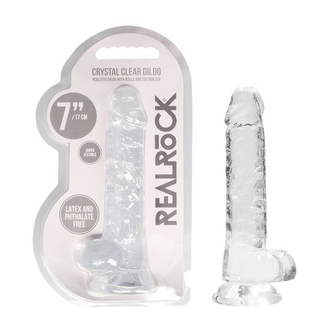 REAL ROCK CRYSTAL CLEAR DILDO 7 INCH CLEAR